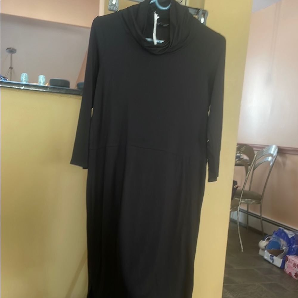 Eileen Fisher Elegant Stretch Black Women's Dress, Sz XS